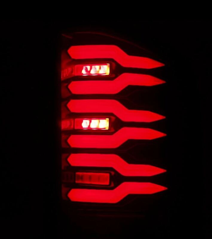 AlphaRex 620000 AlphaRex 07-14 Chevrolet Silverado 1500/2500HD/3500HD Luxx-Series LED Tail Lights Black/Red - 620000