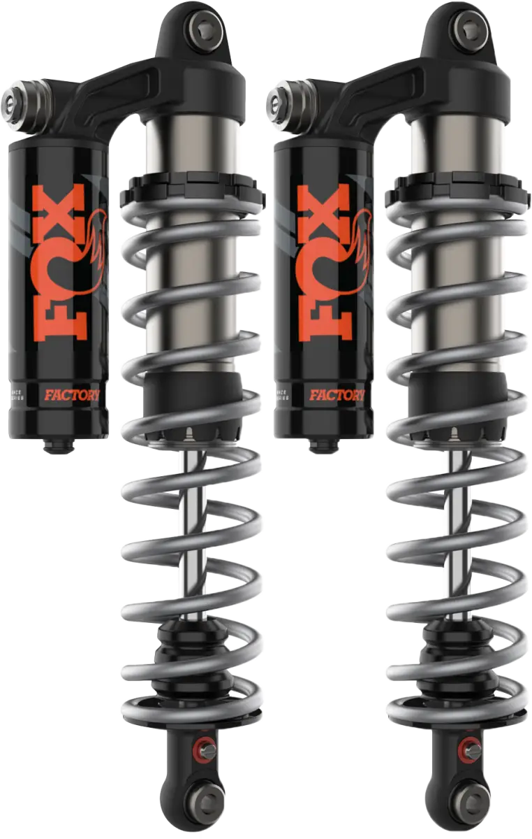 Two black and silver adjustable coil-over shock absorbers for truck parts and accessories