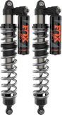 Black and silver coil-over shock absorbers with external reservoirs for RV parts & accessories