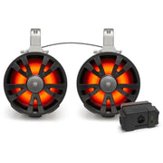 ECOXGEAR 2 Pack Black 8' Speakers One Amplified + Battery One No for Powersports