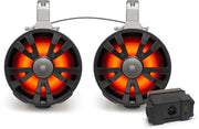 ECOXGEAR 2 Pack Black 8' Speakers One Amplified + Battery One No for Powersports