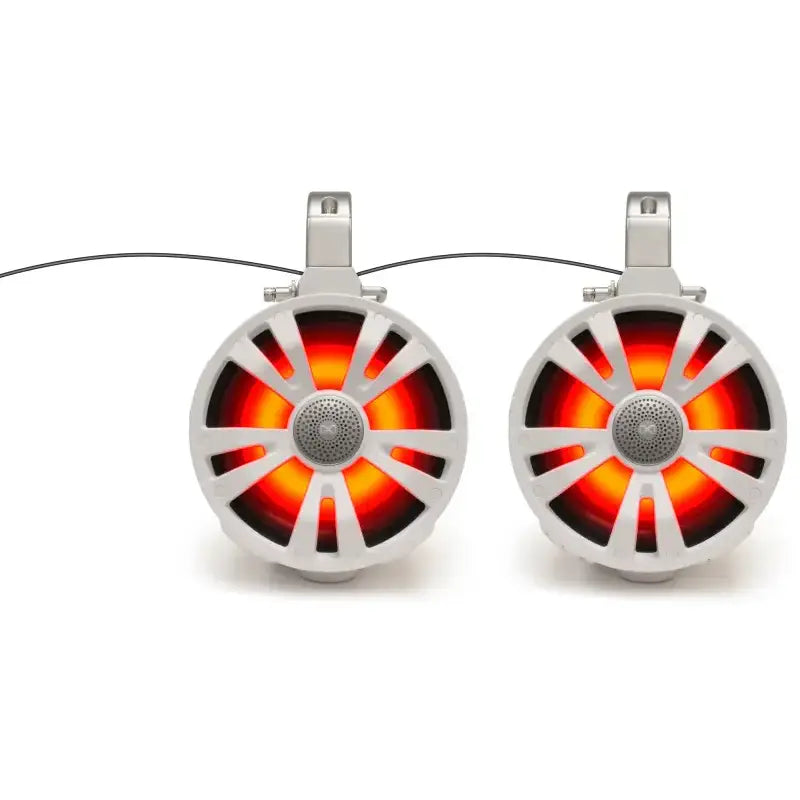 ECOXGEAR 2 Pack White 8' Speakers One Amplified One Non Amplifie for Powersports