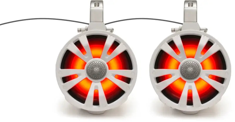 ECOXGEAR 2 Pack White 8' Speakers One Amplified One Non Amplifie for Powersports