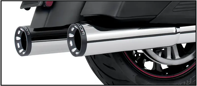 2 Step 4.5" Straight Slip Ons Indian Chrm/ Blk Sculp Tip 