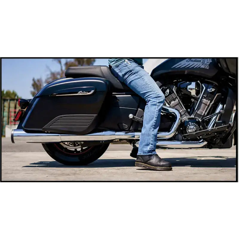 2 Step 4.5" Straight Slip Ons Indian Chrome 