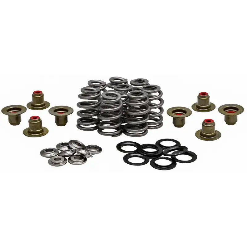 Engine valve spring kit with titanium retainers, seals, and springs for high performance