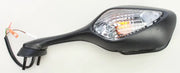 Car side mirror - black plastic body with integrated turn signal light and wiring, premium quality, by Mirror Left Hon.