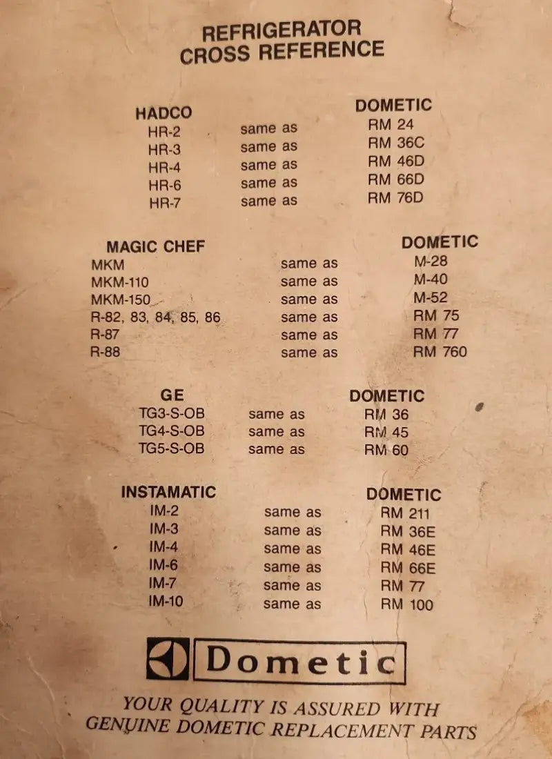 2007199025 Dometic Thermostat Replacement For Dometic RM2192 Series - RV and Auto Parts