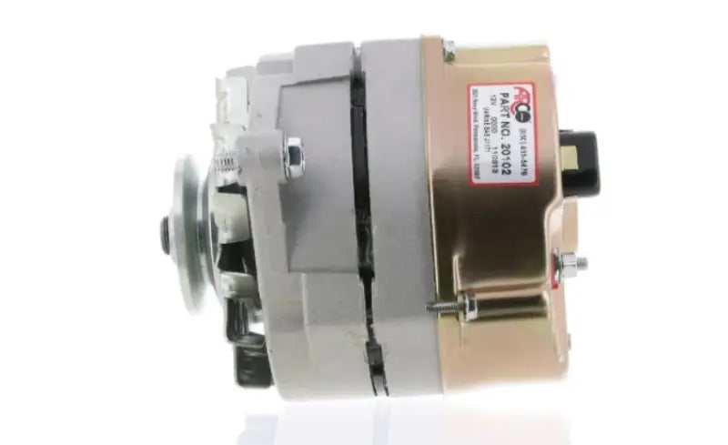Silver and gold Arco Marine Alternator 20102, high-quality marine alternator from Arco Marine