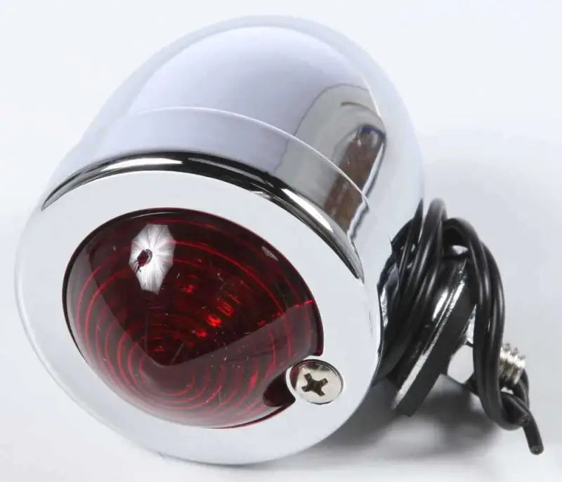 201038 Bullet Marker Light Chrome Red Lens Dual Filament