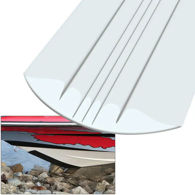 20108 Keelguard Keelguard Bow Protector White 8' providing high-quality protection for boat keels against abrasions, impact, and wear during docking, loading, and trailering.