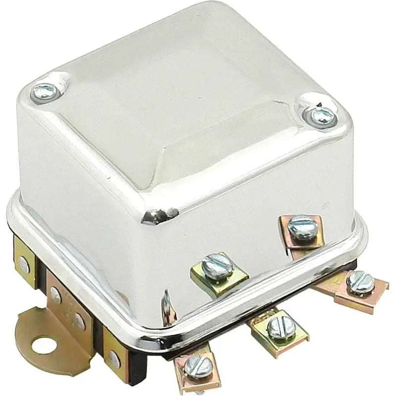 Chrome-plated automotive voltage regulator with screw terminals for 6V electro-mechanical voltage