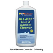 Boat hull and bottom cleaner with Sudbury All-Off Hull+Bottom for easy shine