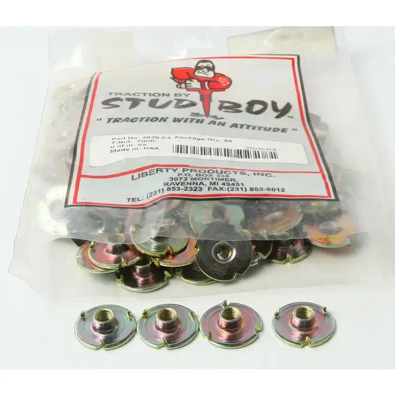 2020-P3 T Nuts 1’’ X 7mm 96/Pkg - T-Nuts- 7Mm-