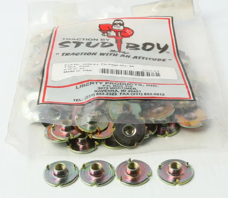 2020-P3 T Nuts 1’’ X 7mm 96/Pkg - T-Nuts- 7Mm-