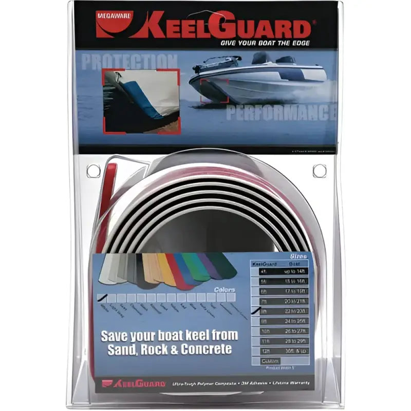 20207 Keelguard Keelguard Bow Protector Black 7' packaging showing the product with protection and performance branding, suitable for boats up to 18 feet.