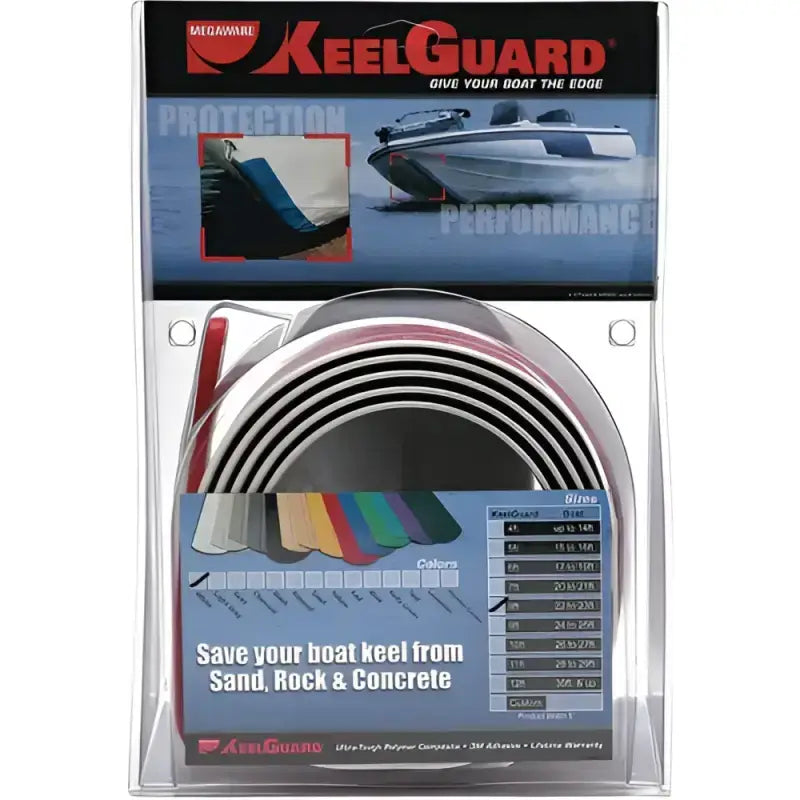 20207 Keelguard Keelguard Bow Protector Black 7' packaging showing the product with protection and performance branding, suitable for boats up to 18 feet.