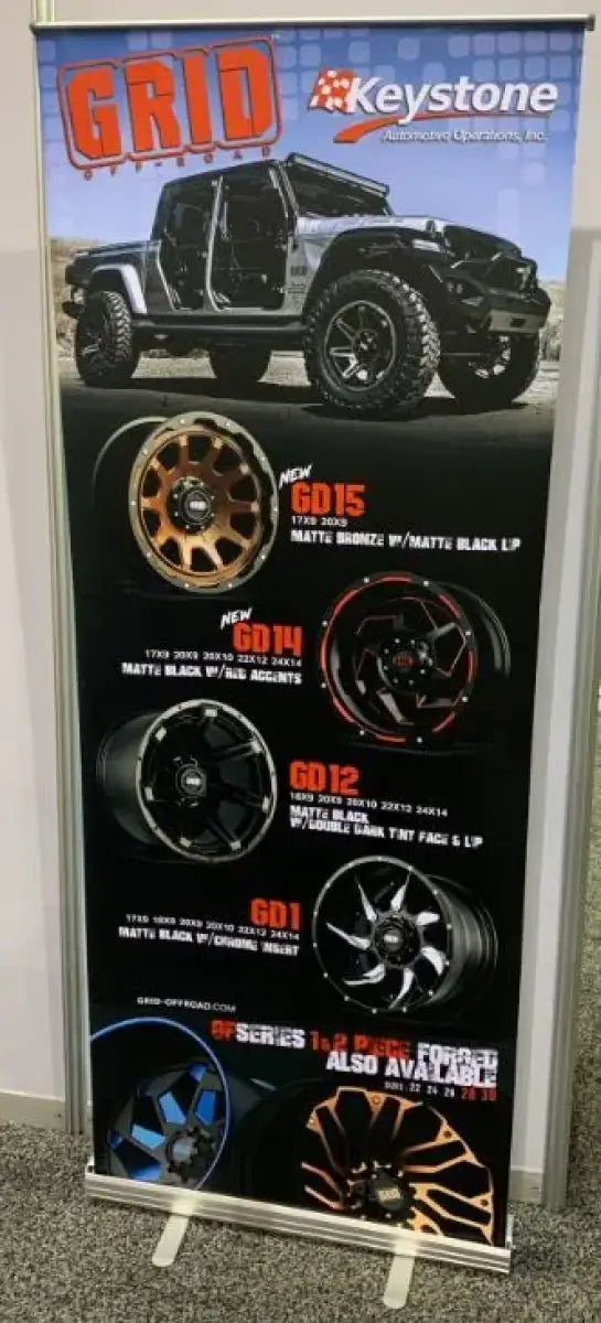 2020BANNER Grid Wheels 2020 Pull Up Banner - Display