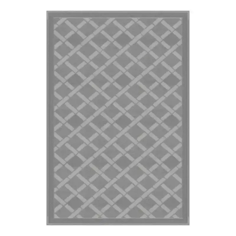 Lippert All Weather 6'X9' Grey Patio Mat - Durable, weather-resistant for outdoor use.
