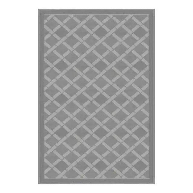 Lippert All Weather 6'X9' Grey Patio Mat - Durable, weather-resistant for outdoor use.