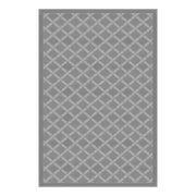 Lippert All Weather 8'X12' Grey Patio Mat with durable lattice design for outdoor use.