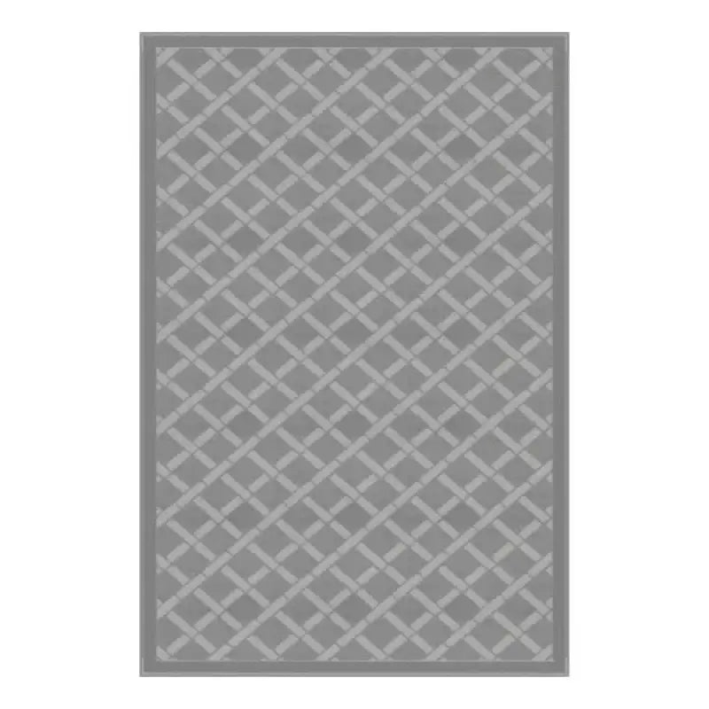 Lippert All Weather 8'X12' Grey Patio Mat with durable lattice design for outdoor use.
