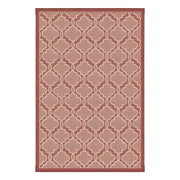 Lippert All Weather 8'X12' Terracotta outdoor rug with stylish geometric pattern.