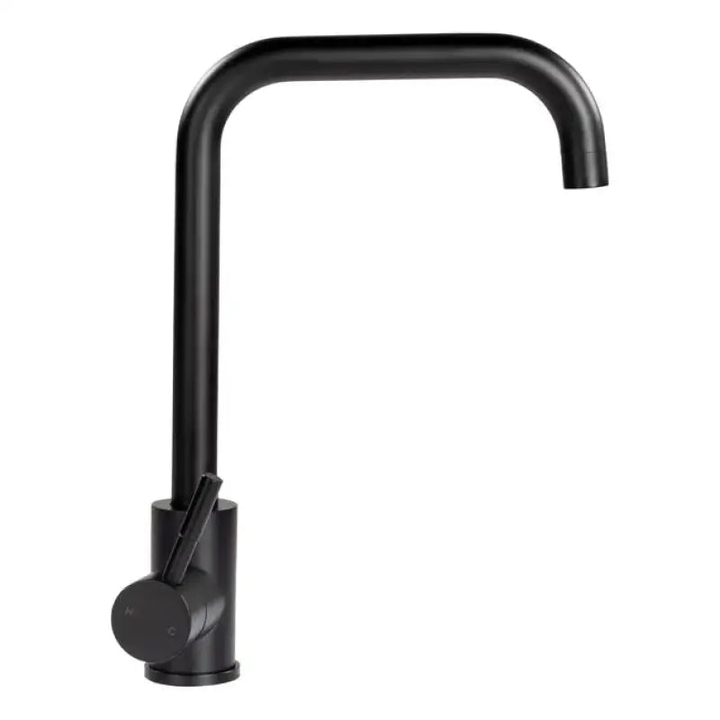 Lippert Comp Square Gooseneck Faucet - Black Mat, stylish gooseneck spout, durable construction, easy installation, modern kitchen or bathroom, RV, automotive, powersports, off-road, marine, exterior, truck accessories, interior, truck bed, RV parts, AVADA - Best Sellers