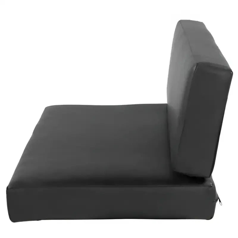 Lippert Comp 40' dinette cushions, side view, showcasing sleek black upholstery and plush padding for exceptional comfort and support.