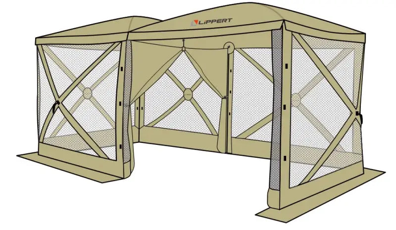 2022114836 Lippert Double Pop Up Picnic Gazebo - Portable Canopy