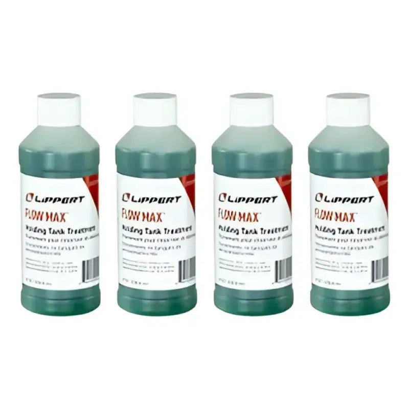 Four bottles of 2022116482 Lippert Holding Tank Treatment for RV waste breakdown and odor control.