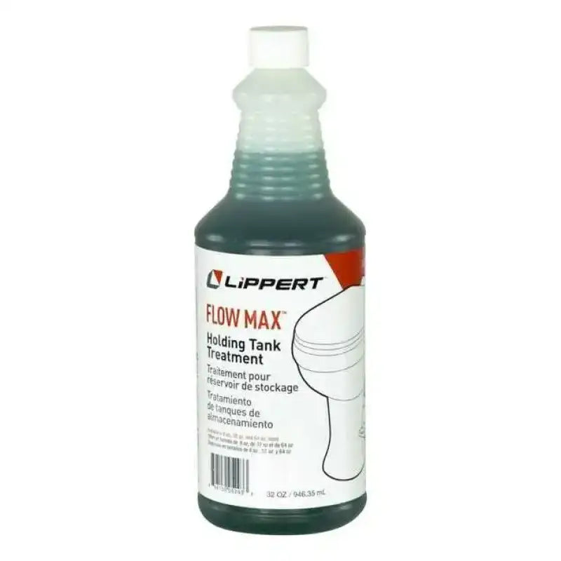 Lippert Flow Max Holding Tank Treatment bottle, ideal for managing RV, marine, and truck sanitation systems. Breaks down waste, controls odors, easy-to-use liquid format. Inside RV, Plumbing, RV Parts Shop, Exterior Parts & Accessories, RV Sanitation Sewer Hoses waste valves holding tanks, AVADA - Best Sellers