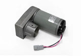 Gray electric jack stand motor with gearbox and wiring for 50 RPM work