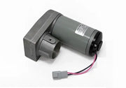 Gray electric jack stand motor with gearbox and wiring for 50 RPM work