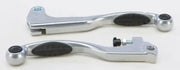 "Black shorty grip lever set 204-011-FLY featuring vulcanized rubber grip, OEM fit"