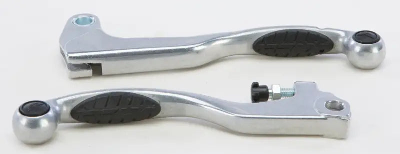 "Black shorty grip lever set 204-011-FLY featuring vulcanized rubber grip, OEM fit"