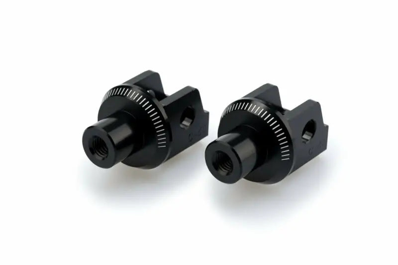 Black metal 20405N footpeg adapter with threaded holes for racing footpegs