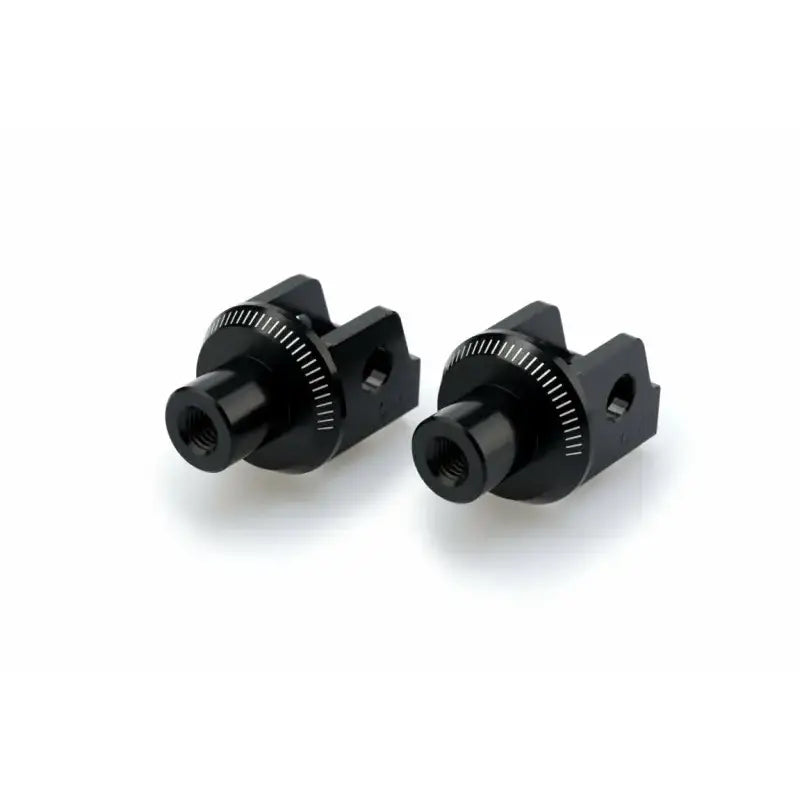 Black metal 20405N footpeg adapter with threaded holes for racing footpegs