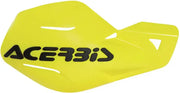 Yellow motorcycle handguard with black ACERBIS branding from Uniko Handguards Yellow