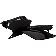 Black plastic motorcycle side panels in original factory shape for 2043410001