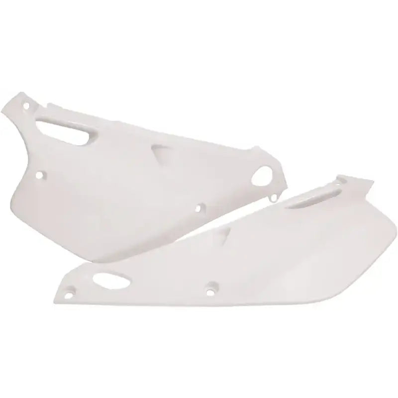 2043530002 Side Panels White for RV, Automotive, Powersports, off-road bike; factory shape, front fender, rear fender, side panels, radiator scoops, classic white exterior.