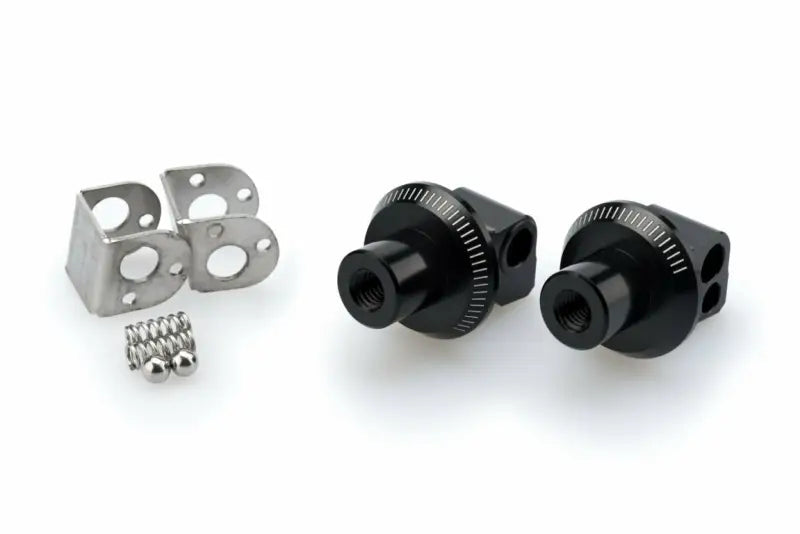 Black adjustable camera mount with mounting brackets for racing footpegs 20454N footpeg adapter