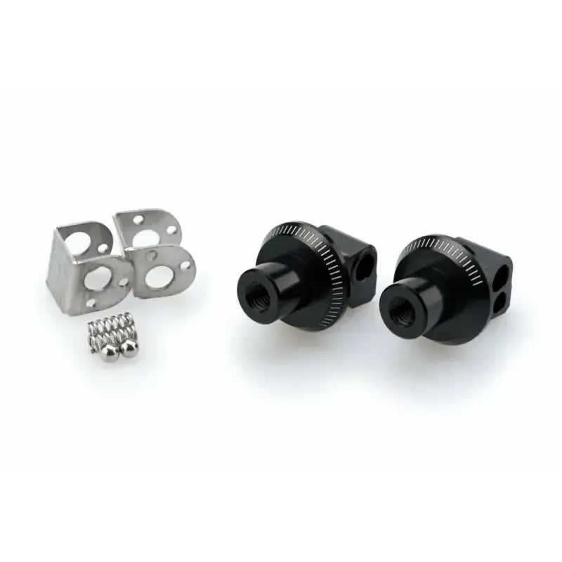 Black adjustable camera mount with mounting brackets for racing footpegs 20454N footpeg adapter