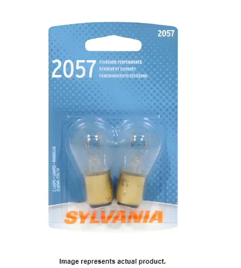 Two Sylvania 2057 automotive light bulbs for vehicle’s lighting in the 2057.BP2 BP 20
