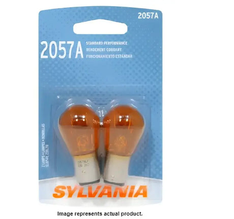 Amber Sylvania light bulbs shown in the 2057A.BP2 Sylvania 2057A Bp 20 product