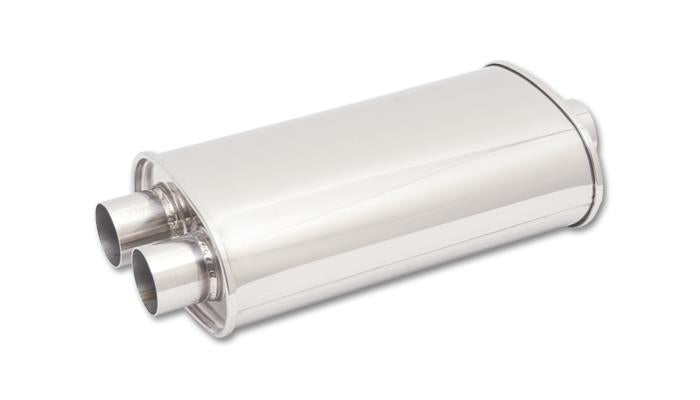 Vibrant 1111 Vibrant StreetPower Oval Muff 5in x 9in x 15in long body 3in in I.D. x dual 2.5in out Center-Dual