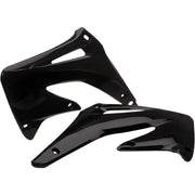 Black plastic radiator shrouds for motorcycles, OEM quality radiator shrouds black