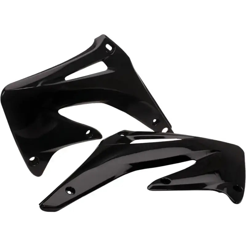 Black plastic radiator shrouds for motorcycles, OEM quality radiator shrouds black
