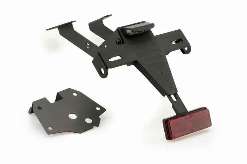 Black motorcycle license plate holder with red reflector for Fender Eliminator Kit Hon 20742N