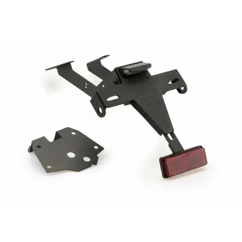 Black motorcycle license plate holder with red reflector for Fender Eliminator Kit Hon 20742N